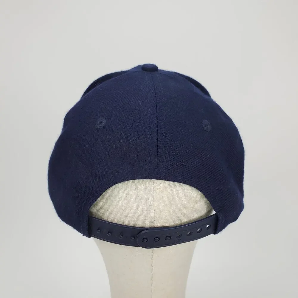 Vintage Holland Hotel Snapback Hat Navy Blue Windmill Wool Blend Baseball‎ Cap